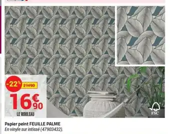 Bricorama Papier peint feuille palme offre