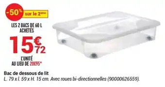 Bricorama Bac de dessous de lit offre