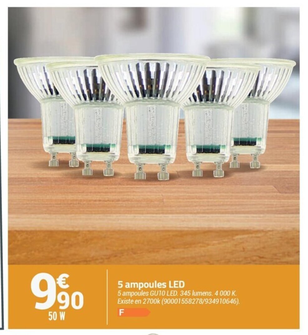 Promo 5 Ampoules LED chez Bricorama