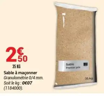 Bricorama Sable à maçonner offre