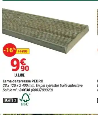 Bricorama Lame de terrasse pedro offre