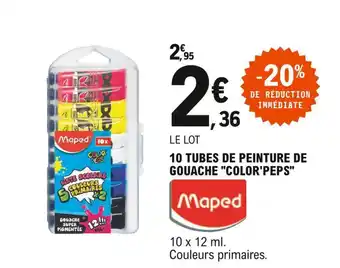 10 tubes de peinture de gouache