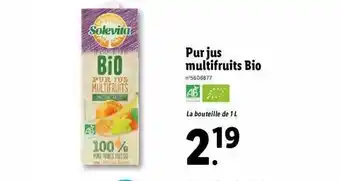 Lidl Pur jus multifruits bio solevita offre