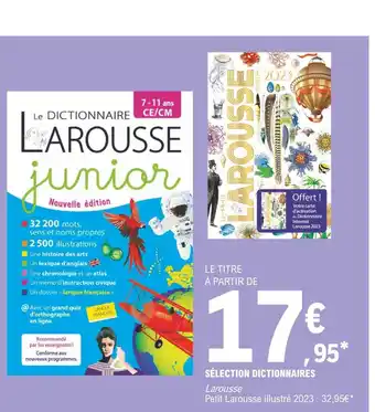 E.Leclerc Sélection dictionnaires larousse offre