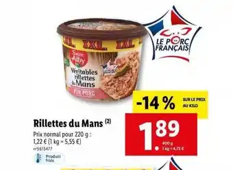 Lidl Rillettes du mans saint alby offre