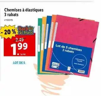 Lidl Chemises à élastiques 3 rabats offre
