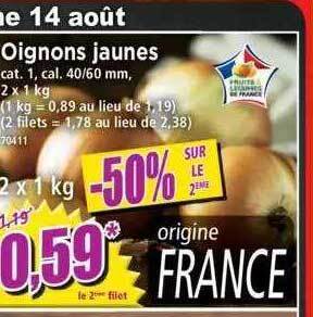 Norma Oignons jaunes offre