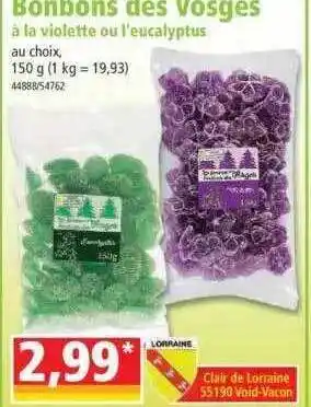 Norma Bonbons des vosges offre