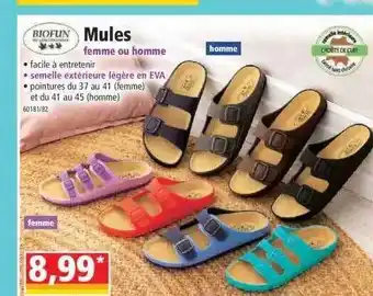Norma Mules femme ou homme biofun offre