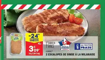 ALDI 2 escalopes de dinde à la milanaise corril offre