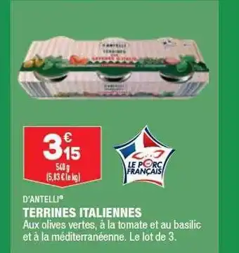 ALDI Terrines italiennes d'antelli offre