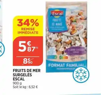 Bi1 Fruits de mer surgelées escal offre