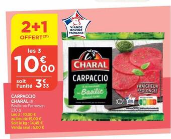Bi1 Carpaccio charal offre