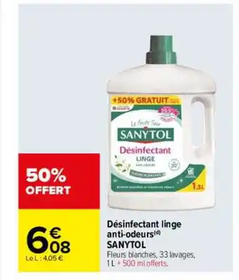 Carrefour Désinfectant linge anti-odeurs sanytol offre