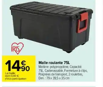 Malle roulante 75l