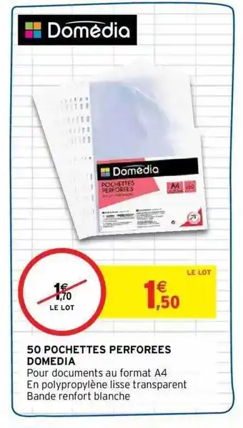 Intermarché 50 pochettes perforées domedia offre