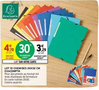 10 chemises 24 x 32 cm exacompta