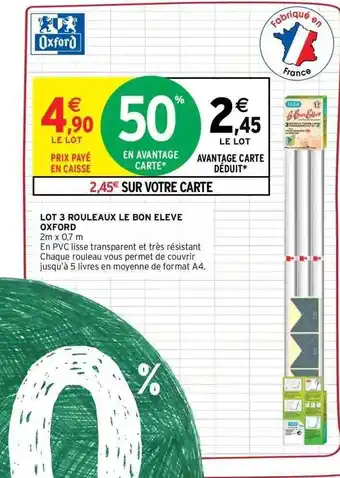 Intermarché 3 rouleaux le bon élève oxford offre