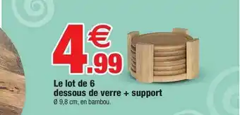 Bazarland Le Lot De 6 Dessous De Verre + Support offre
