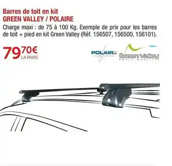 Roady Barres De Toit En Kit Green Valley - Polaire offre