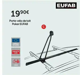 Porte-velo De Toit Poker Eufab