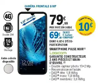 E.Leclerc Smartphone Pulse Noir offre