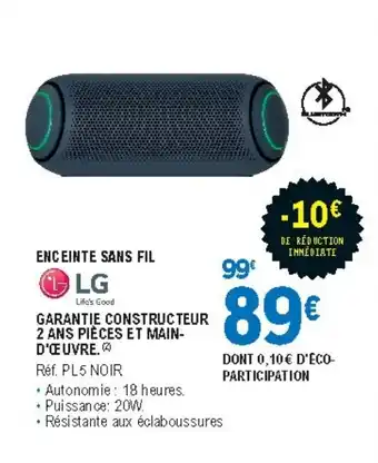 E.Leclerc Enceinte Sans Fil offre