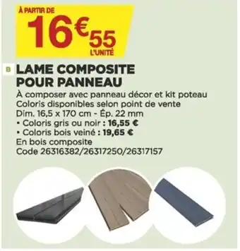 Bricomarché Lame composite pour panneau offre