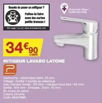 Bricomarché Mitigeur lavabo latone offre