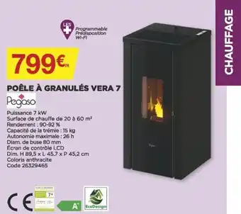 Bricomarché Poêle à granulés vera 7 offre