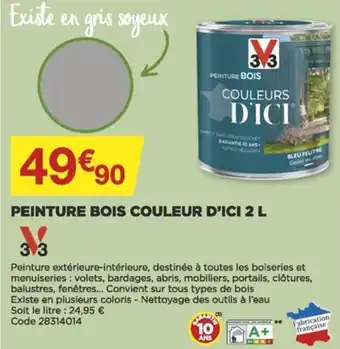 Bricomarché Peinture bois couleur d'ici 2 L offre