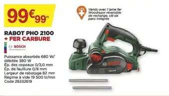 Bricomarché BOSCH rabot pho 2100 offre