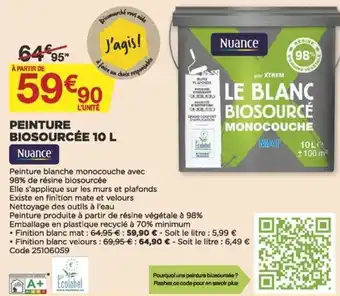 Bricomarché Peinture biosourcée 10 L offre