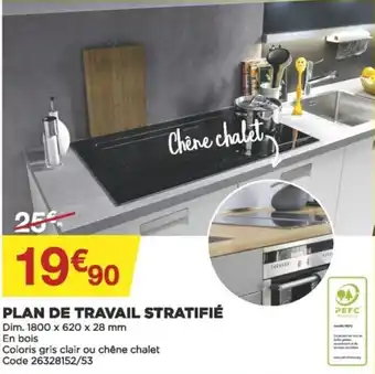 Plan de travail stratifié
