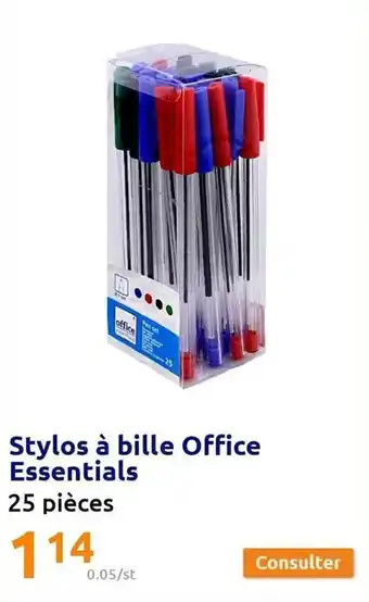 Action Stylos à bille office essentials offre
