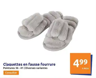 Action Claquettes en fausse fourrure offre