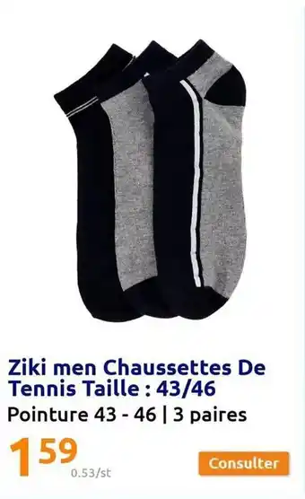 ZIki men chaussettes de tennis taille : 43/46