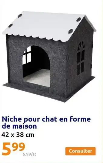 Action Niche pour chat en forme de maison offre