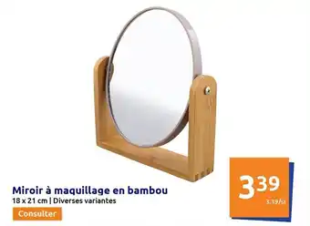 Action Miroir à maquillage en bambou offre