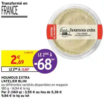 Intermarché Houmous extra l'atelier blini offre