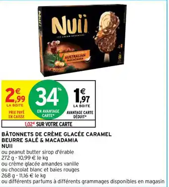 NUII bâtonnets de crème glacée caramel beurre salé & macadamia