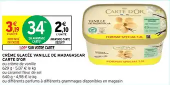 Intermarché CARTE D'OR crème glacée vanille de madagascar offre