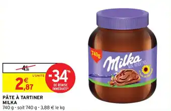 Intermarché MILKA pâte à tartiner offre
