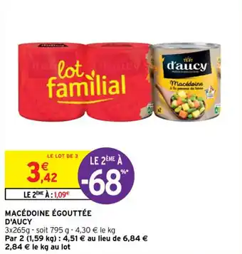 Intermarché D'AUCY macédoine égouttée offre