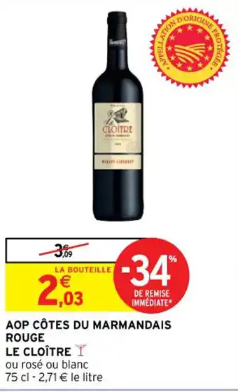 Intermarché LE CLOÎTRE aop côtes du marmandais rouge offre