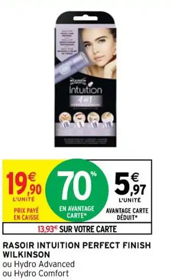 Intermarché WILKINSON rasoir intuition perfect finish offre