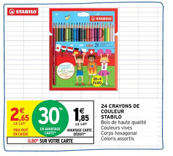 Intermarché STABILO 24 crayons de couleur offre