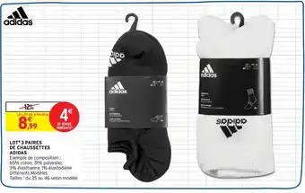 Intermarché ADIDAS lot 3 paires de chaussettes offre