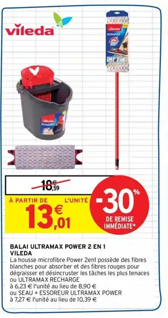 Intermarché VILEDA balai ultramax power 2 en 1 offre