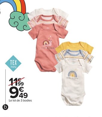 Carrefour Bodies manches courtes offre